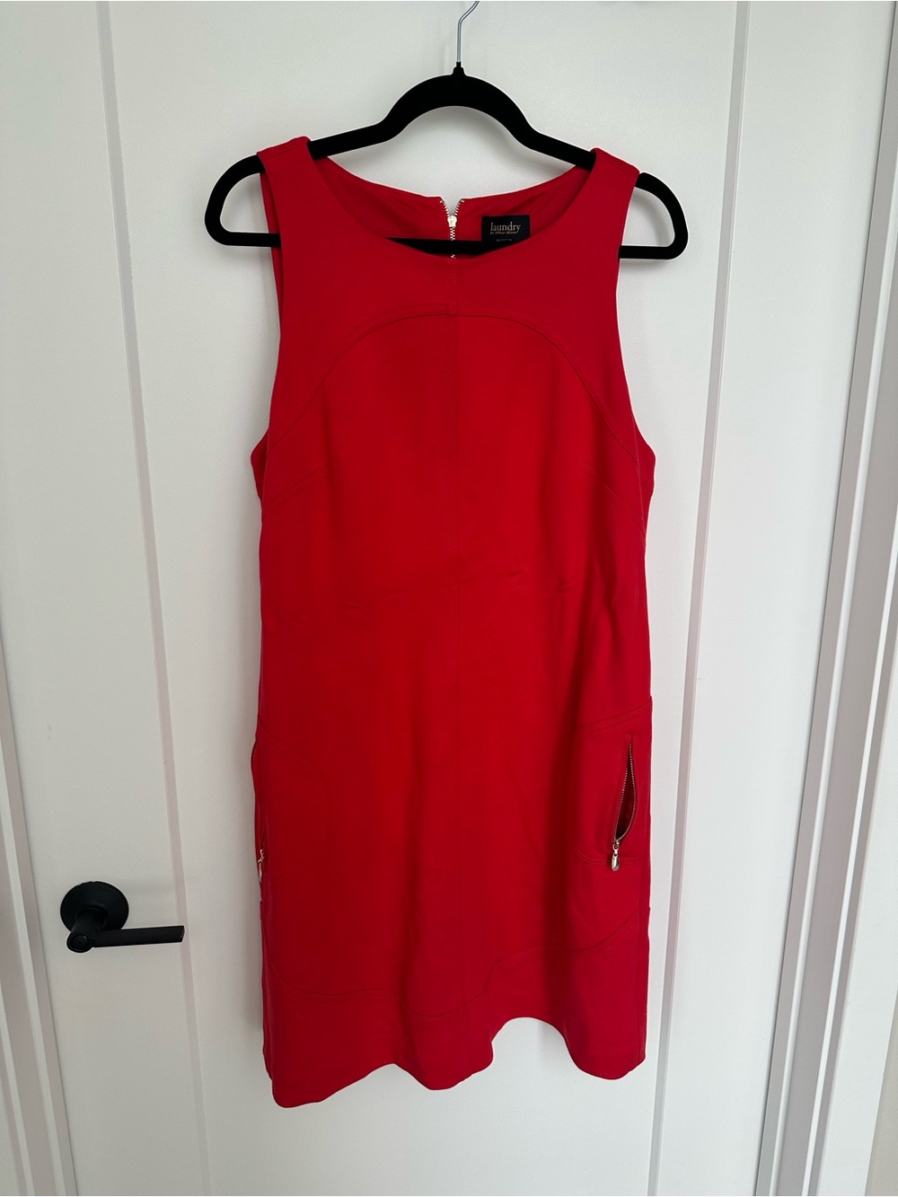 Laundry by Shelli Segal Red Zip Pocket Sleeveless Shift Dress Size 12